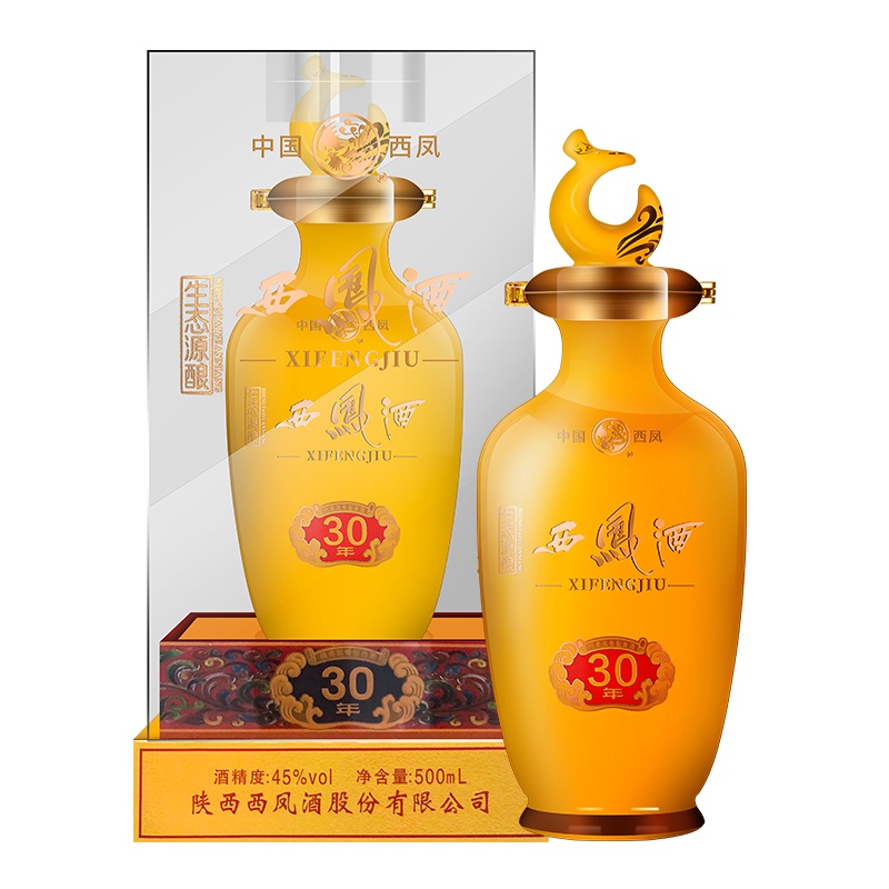 西凤酒 生态源酿30年45度凤香型粮食白酒单瓶500ml瓷瓶送礼佳酿