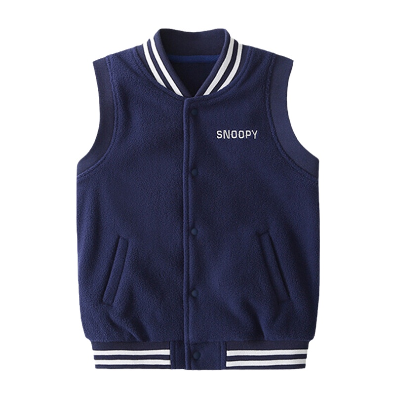 史努比SNOOPY童装儿童绒马甲春秋新款男女童无袖开衫绒外套