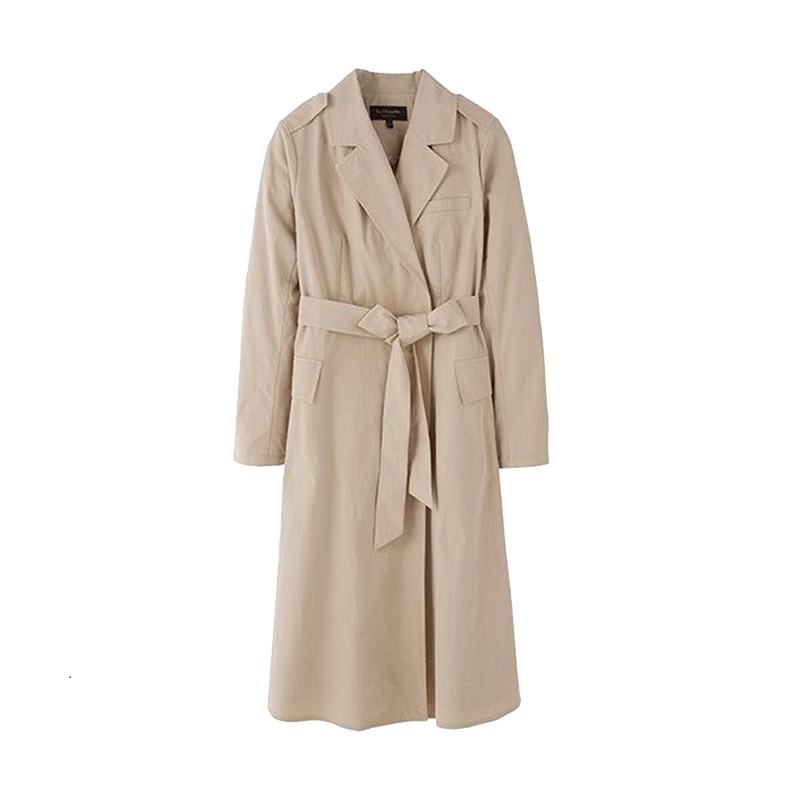 上新拉夏贝尔冬季新款韩版修身名媛流行中长款小个子风衣女10018418