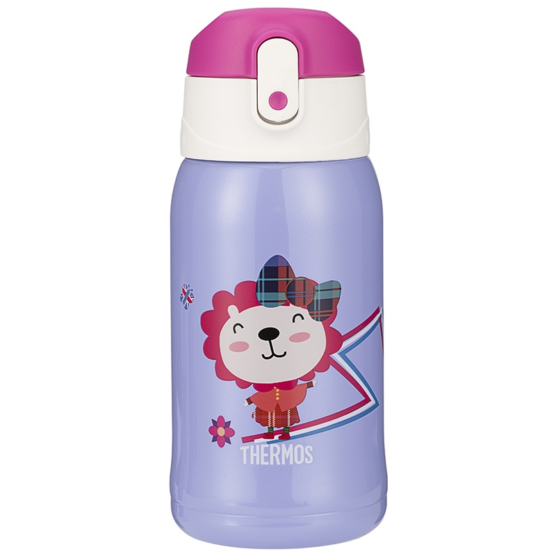 膳魔师(THERMOS)保温杯TCKA-551F蓝色儿童吸管杯带杯套双盖大容量儿童水杯多功能保温壶550ML