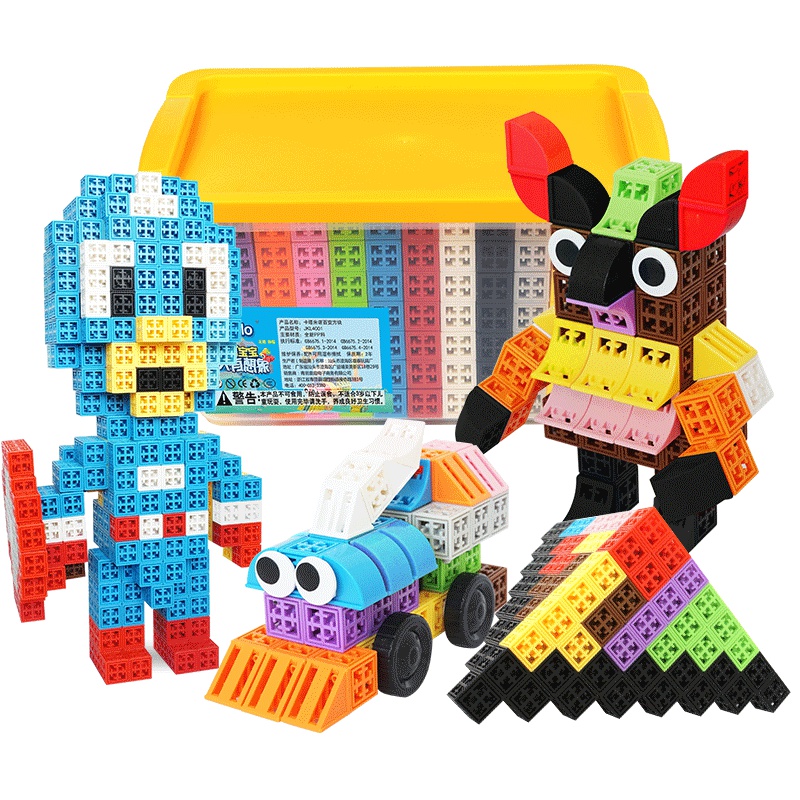 聪乐美卡卡塔米诺塑料拼装六面拼插积木小3-6周岁7岁男孩益智儿童玩具女孩（俄罗斯方块+金字塔之巅572粒+72配件）