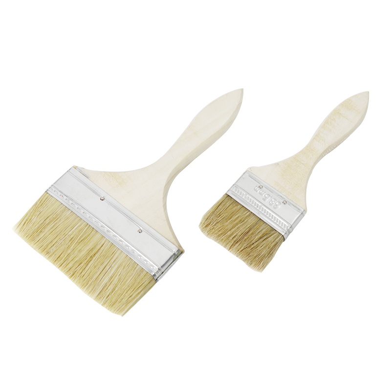 海斯迪克 HK-504 木把油漆刷 加厚长软毛油漆刷乳胶漆滚筒刷涂料刷扫灰清洁羊毛小刷子 高档纯猪鬃1寸（10个）
