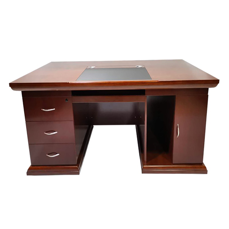 巨高办公家具1.4米实木贴皮办公桌中式油漆单位用电脑桌