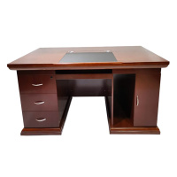 巨高办公家具1.4米实木贴皮办公桌中式油漆单位用电脑桌