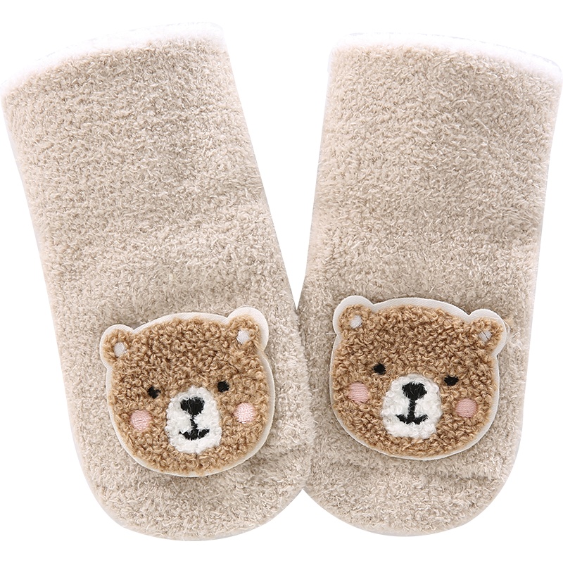 Aengbay婴儿袜子学步防滑底软底袜宝宝冬季保暖室内袜