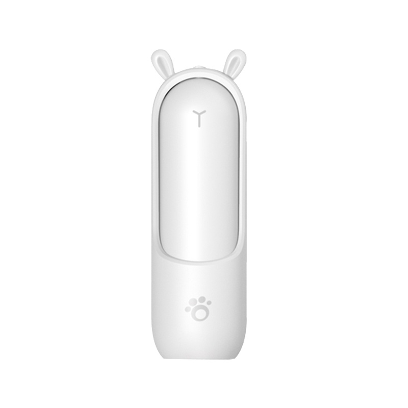 手持喷雾风扇便携式usb充电宝可折叠迷你納丽雅风扇学生可爱挂脖懒人风扇女孩办公室桌面小风扇外出补水 白兔-喷雾版