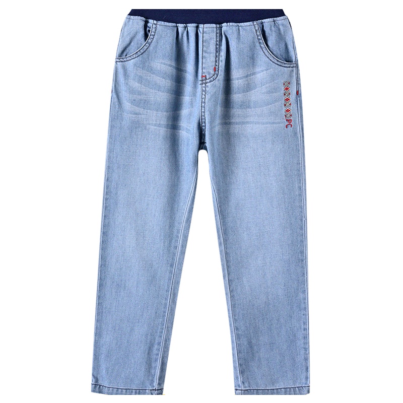 铅笔俱乐部童装2019秋装新款男童牛仔裤中大童长裤儿童松紧腰裤子
