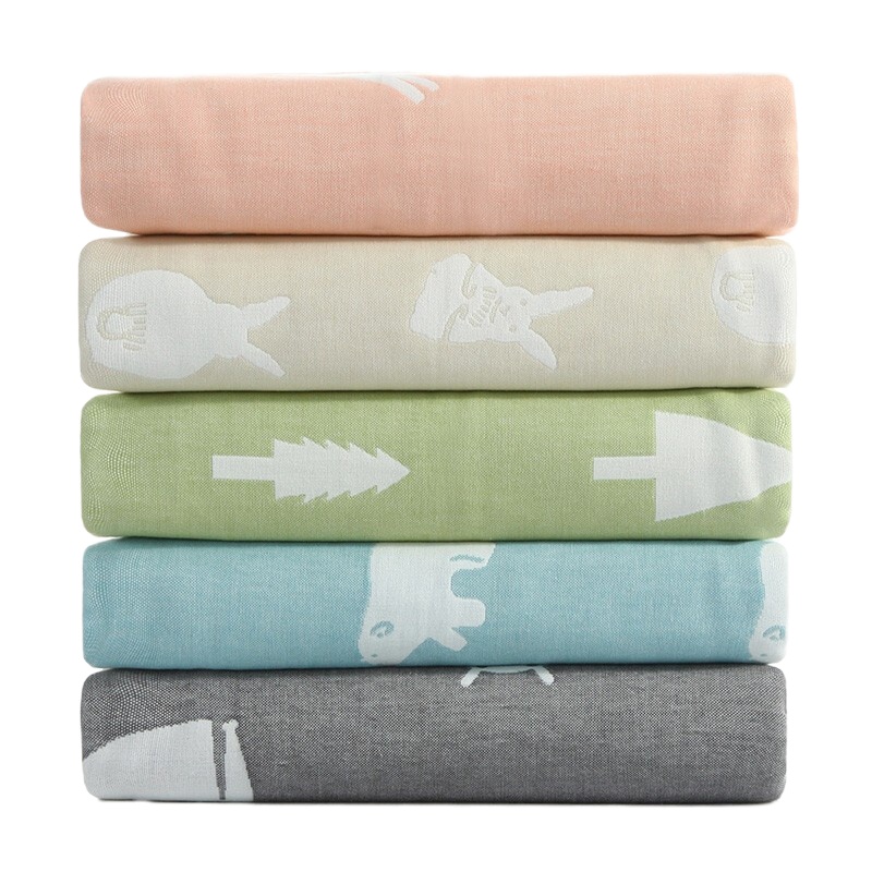 三利纯棉纱布毛巾被 居家办公午休盖毯 柔软亲肤三层纱布毛巾毯子