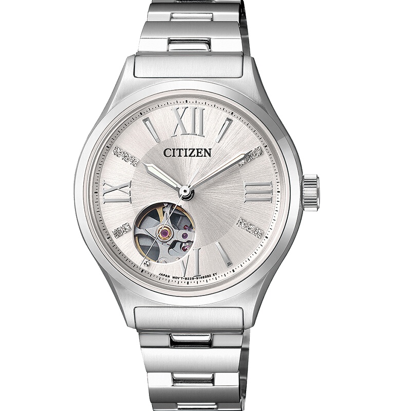 西铁城(CITIZEN)手表 自动机械透视机芯镂空透视女士腕表PC1001-53A