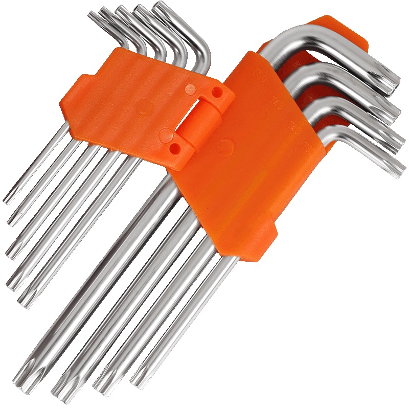 [苏宁自营]工蜂(WORKERBEE)WS035-1GL型内六角扳手梅花型花型内六角加长款9件套螺丝刀手动工具套装