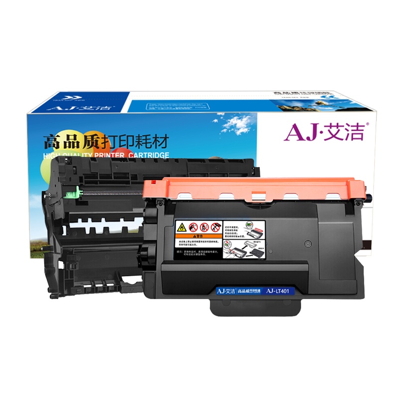 艾洁 LT401粉盒+硒鼓套装加黑版 适用 联想LJ4000D LJ4000DN LJ5000DN M8650DN