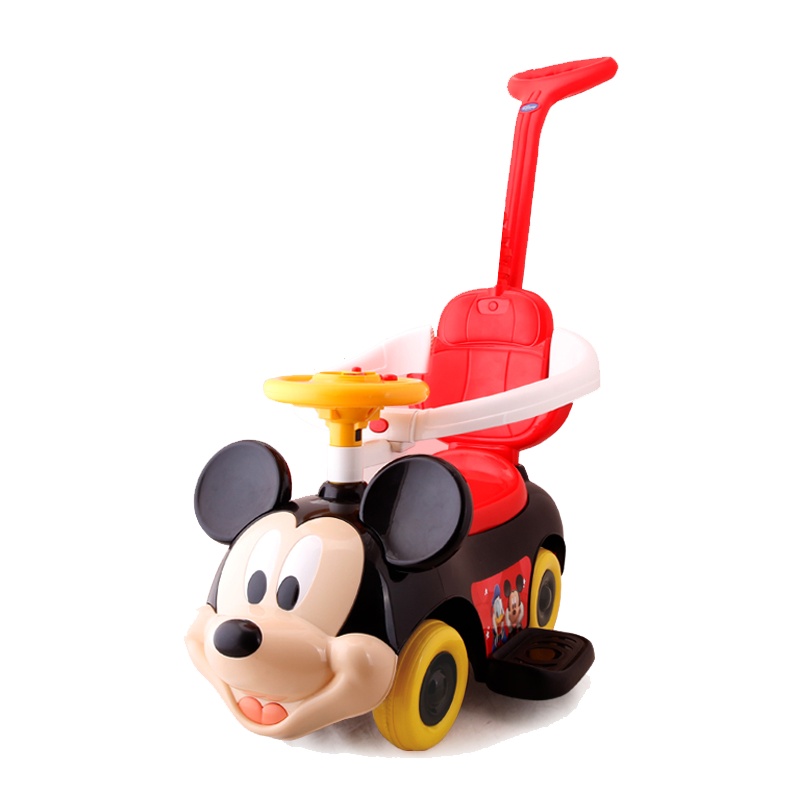 智慧星(A+B)儿童扭扭车1-3宝宝溜溜车滑行车带音乐手推车静音轮学步车(6651米奇手助推两用车)