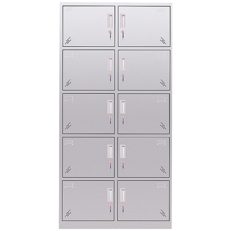 创世人 办公家具不锈钢十门更衣柜员工柜收纳柜储物柜铁皮柜存包柜鞋柜碗柜201不锈钢