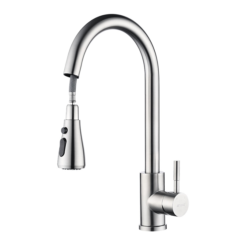 鹰卫浴厨房冷热水龙头不锈钢旋转家用洗菜盆水龙头抽拉水槽龙头