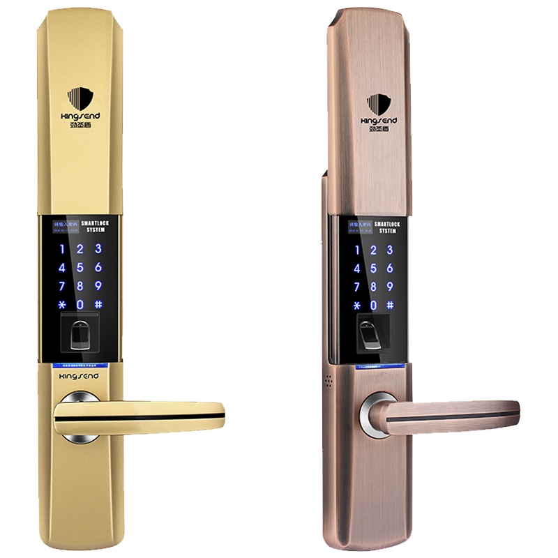 劲圣盾滑盖指纹锁 防盗锁门锁大门 家用 防撬智能锁电子门禁锁616