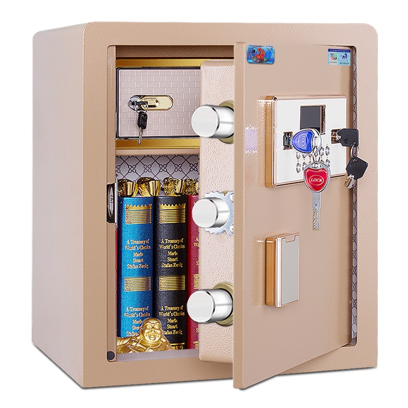 虎牌保险柜保险箱家用办公 小型电子保管箱45cm高 BGDB-I-45 电子保管箱入墙珍藏柜夹万财务柜会计柜