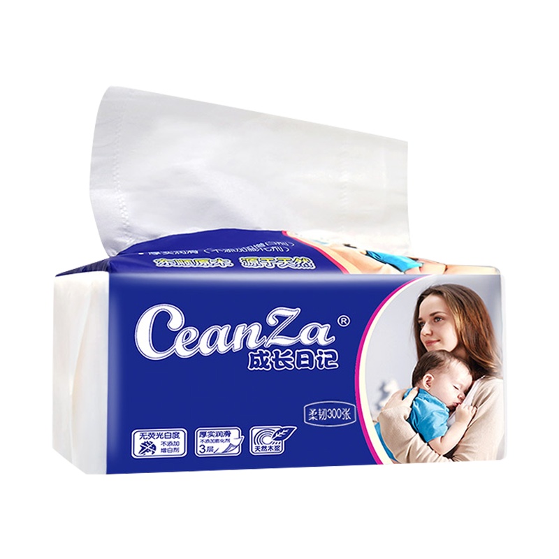 顺清柔抽纸成长日记3层100抽6包软抽取式面巾纸巾