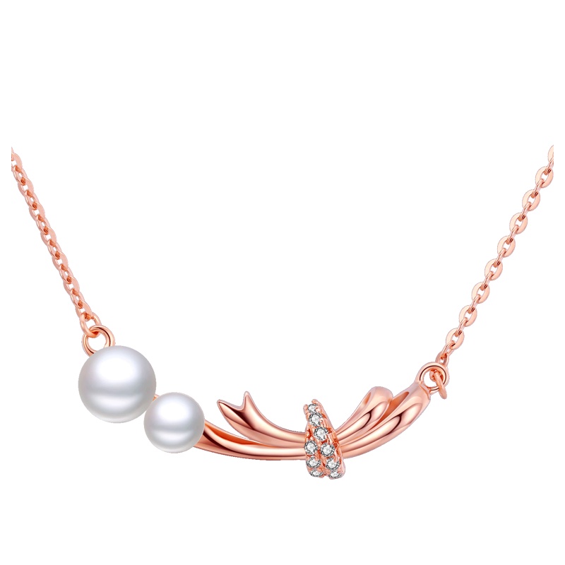 佰色传情纯银项链淡水珍珠吊坠女小众锁骨链森系网红简约气质