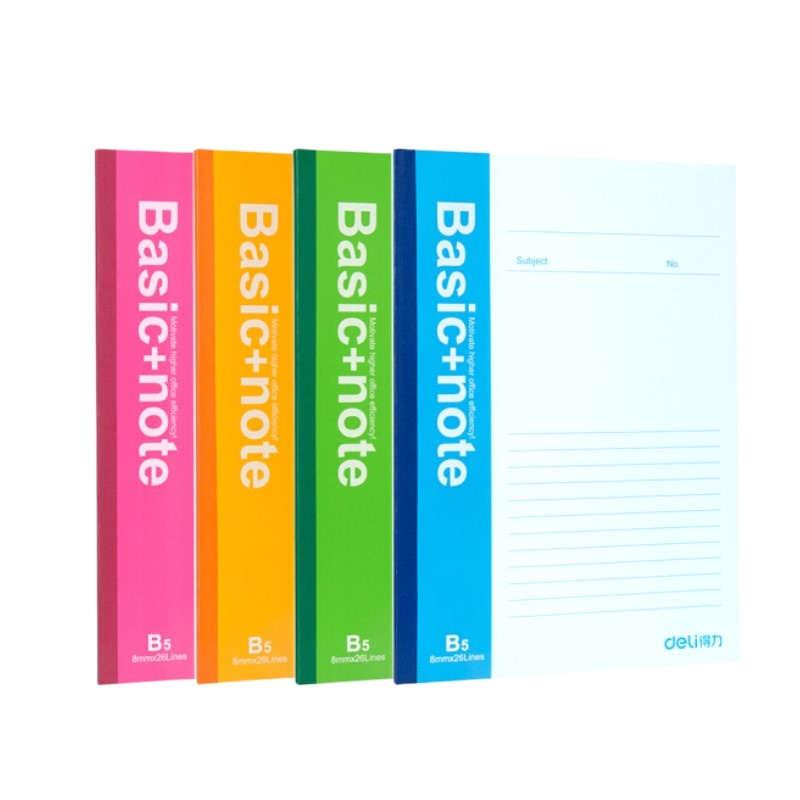 得力deli 7663-B5/50页无线装订本 记事本 软抄本 12本装H