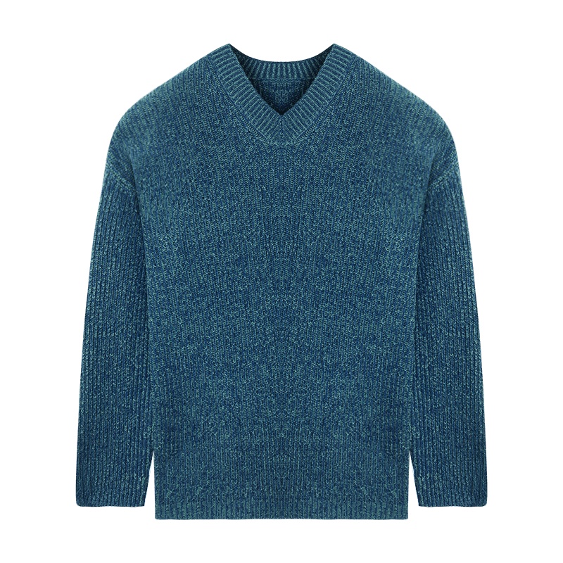 鄂尔多斯1980 秋冬V领双畦女针织衫羊绒针织衫宽松百搭