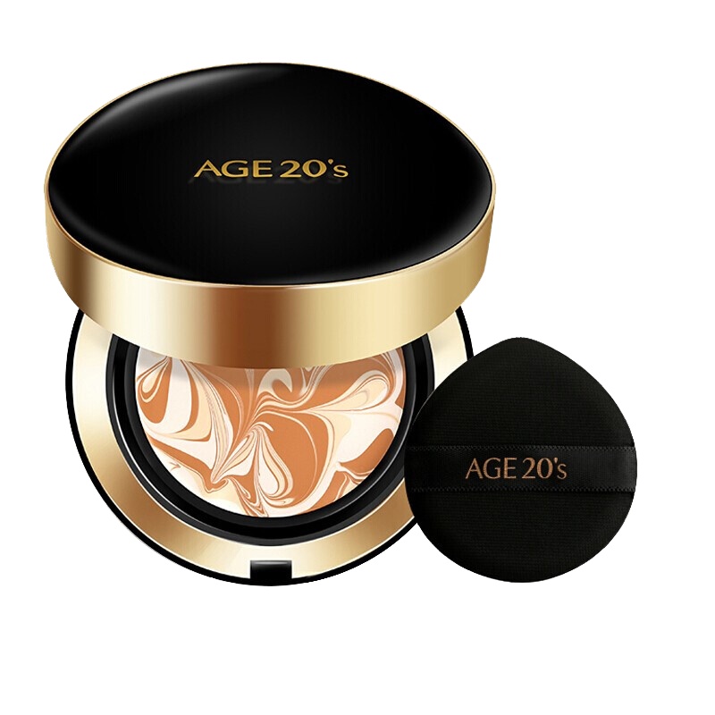 爱敬AGE20's粉底霜粉底/遮瑕 保湿修护水光气垫BB霜12.5g/只新款-遮瑕黑盒21#象牙白带替换装