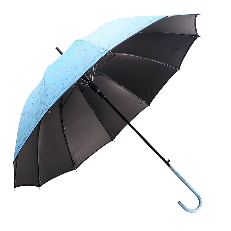 天堂伞加固12K碰击布黑胶直杆晴雨伞 10032ELCJ1283