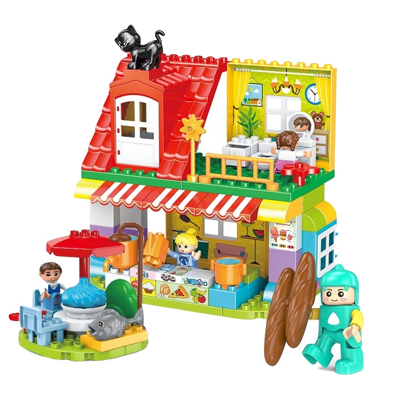 费乐 大颗粒积木 (83粒)过家家餐厅1629 彩盒装 ABS环保材质 男女孩儿童玩具 兼容乐高 拼装拼插积木模型