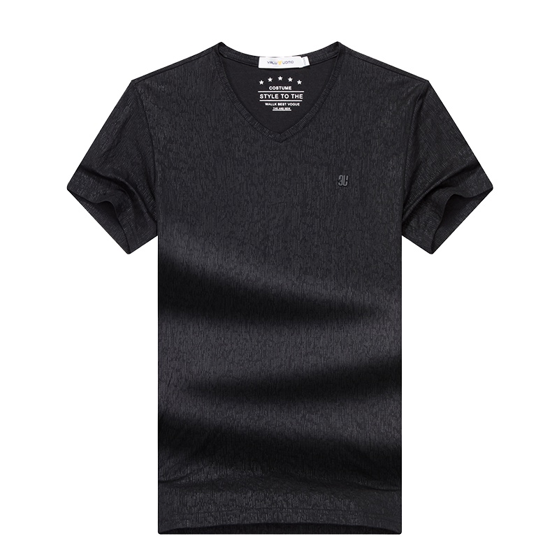 雅鹿男装夏季商务休闲鸡心领男士短袖T恤短袖男ADE2TB216S