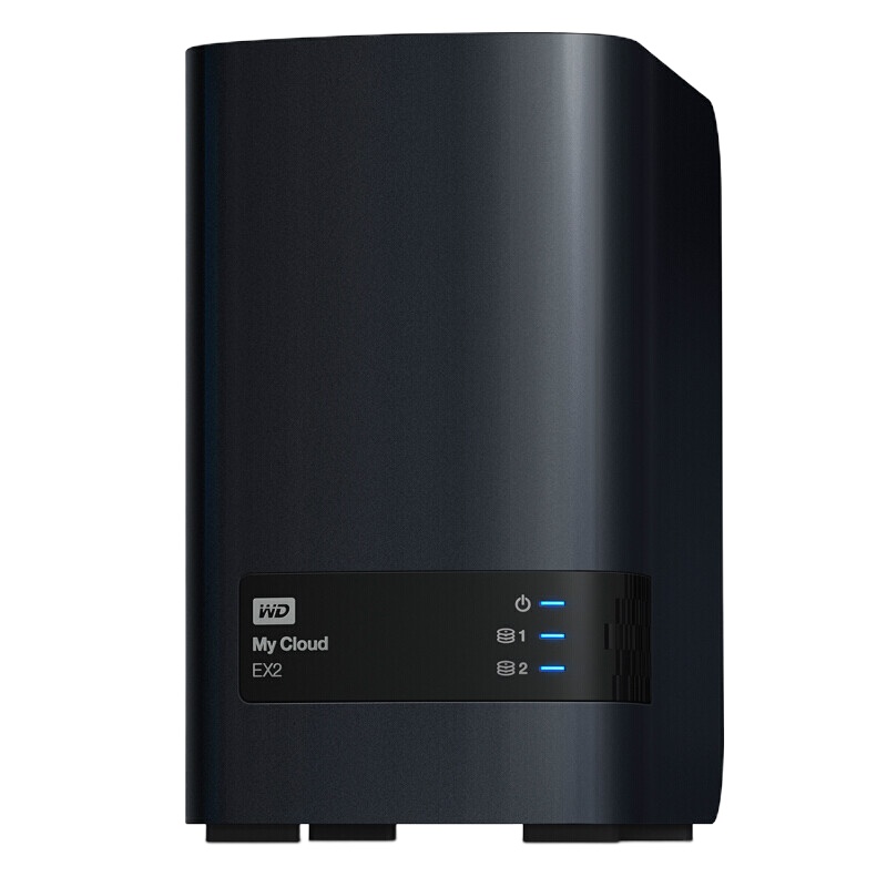 西部数据My Cloud EX2nas网络存储私有云服务器企业共享硬盘盒网 双盘位 0TB空槽WDBVBZ0000NCH
