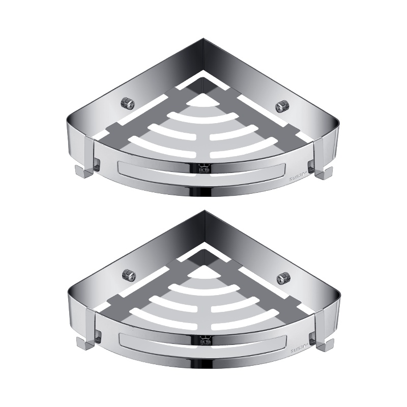 优勤浴室置物架免打孔角架304不锈钢厕所卫生间壁挂收纳架