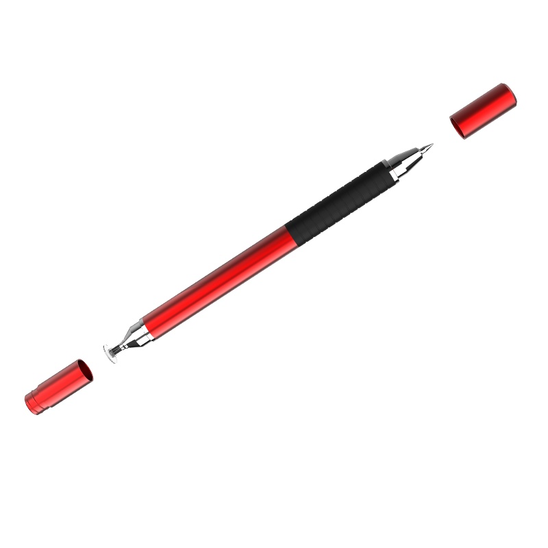 ESCASE iPad电容笔触控手写绘画笔通用苹果/安卓平板和手机 具备圆珠笔写字功能 ES-TP-XS红色