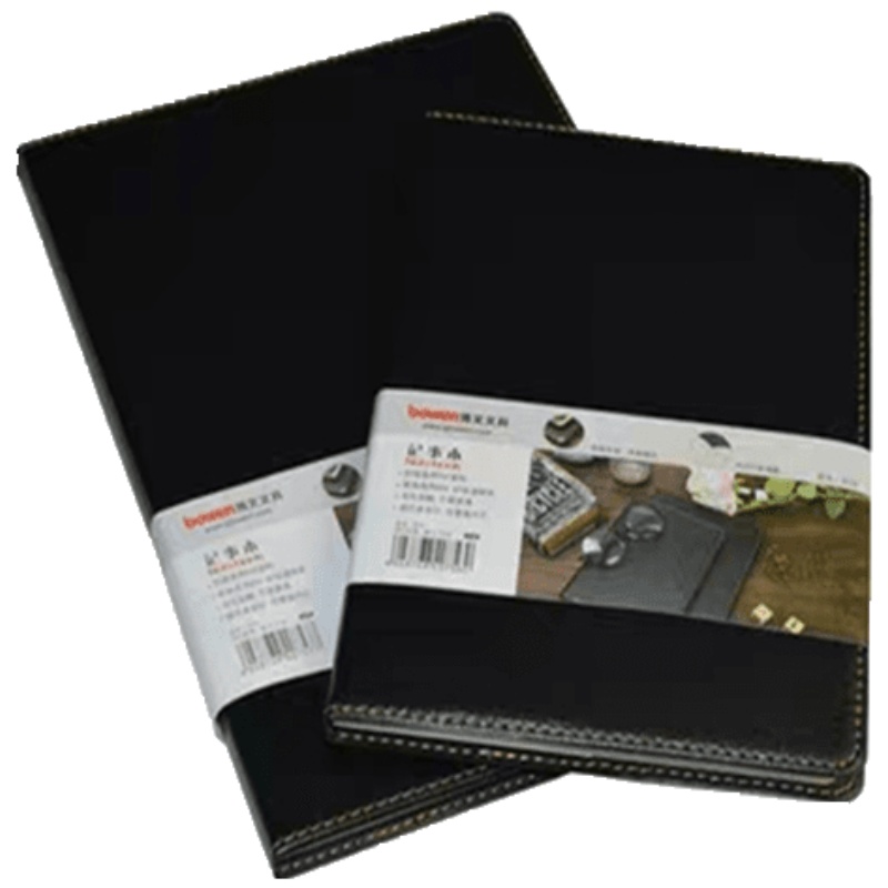 简约商务25K软皮皮面笔记本子会议皮办公记事本黑色