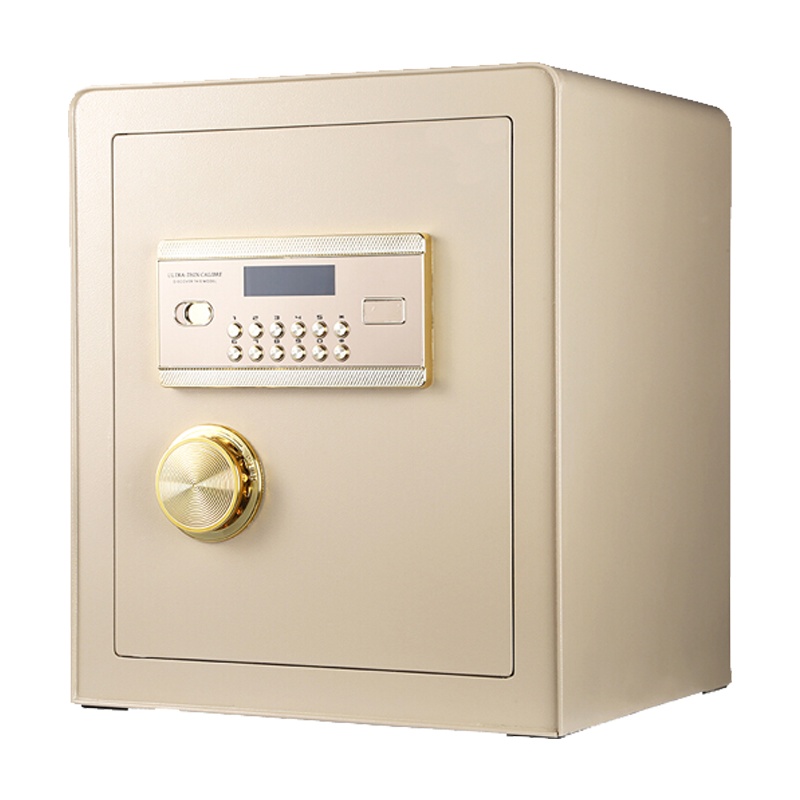 欧宝美保密柜保管柜防盗电子密码箱土豪金
