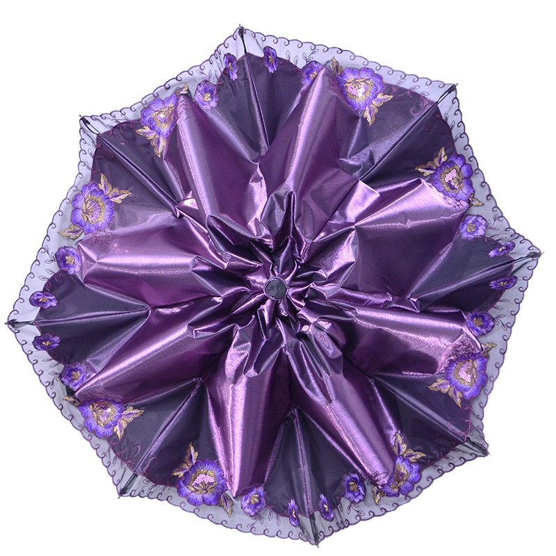 天堂伞雨伞晴雨两用伞遮阳伞女三折叠太阳伞防晒 紫色[升级加厚款]