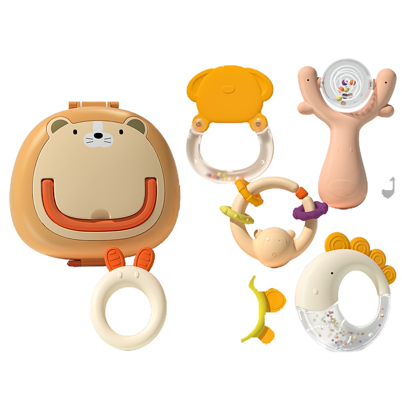 澳乐 宝宝手摇铃婴儿牙胶0-3-6-12月新生儿0-1岁磨牙棒玩具礼物 趣味摇铃6件套(彩盒装)