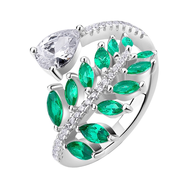 DTOTO 神秘棕榈叶 清新尖晶石款女士佩戴戒指 925银饰品