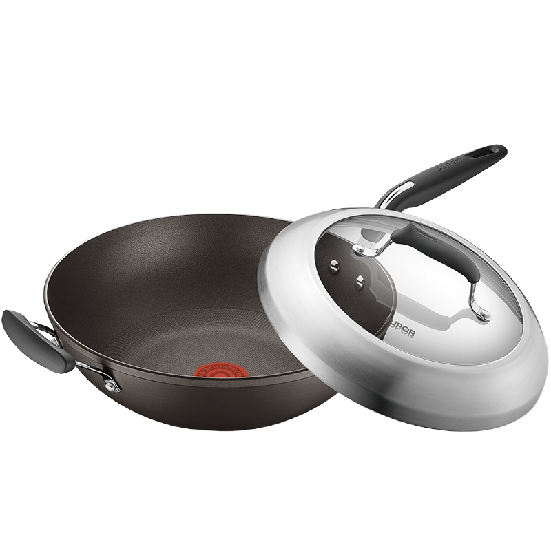 苏泊尔(SUPOR)火红点炒锅第四代4代钛金刚不粘锅无油烟炒菜锅 PC32HA3 明火专用