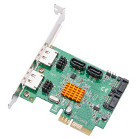 魔羯 MOGE MC2687 raid 磁盘阵列卡 PCI-E转SATA3.0扩展卡4口带eSATA接口 阵列卡x4界面