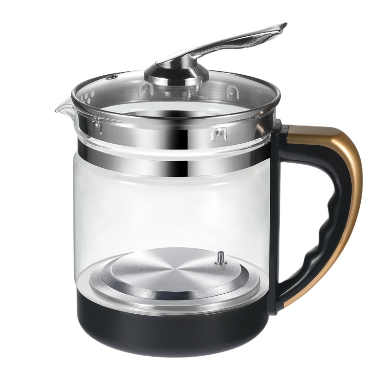 养生壶单壶配件加厚高硼硅玻璃壶体通用养生壶单壶不带底座 黑色五环