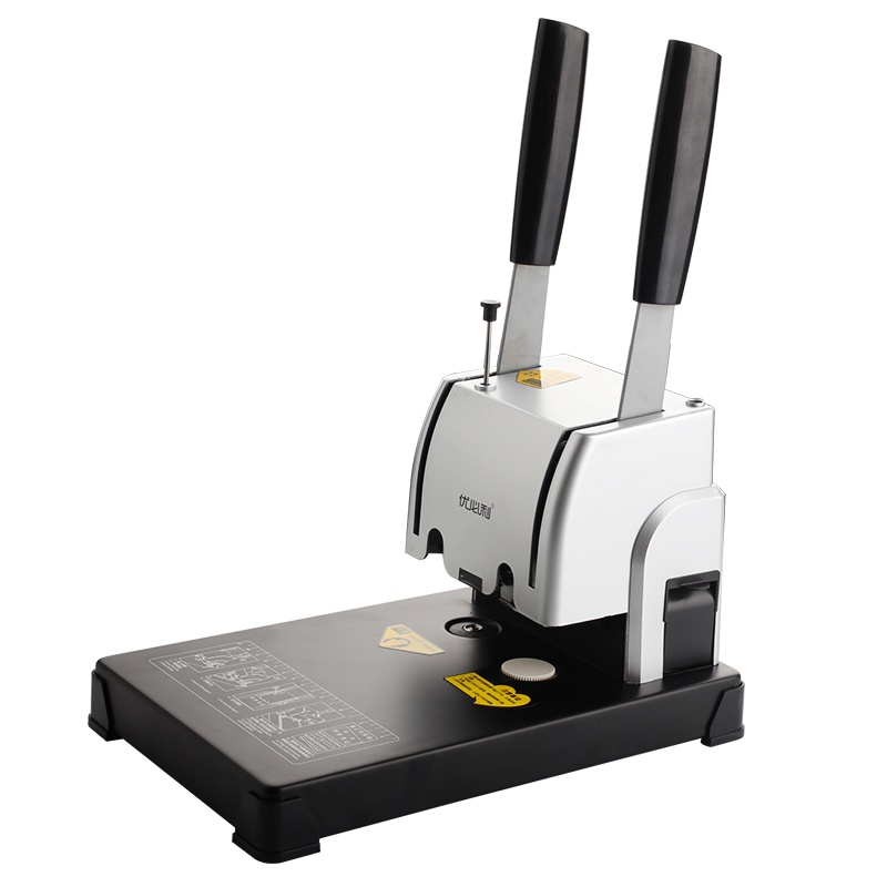 优必利 财务凭证装订机 档案票据打孔机 热熔铆管装订机 会计手动省力装订机 6223