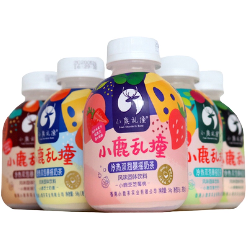 小鹿乱撞暴摇奶茶85g*6瓶 抹茶冰淇淋味、脏脏可可味、蜜桃好思味、芝士奶盖味、芝芝莓桃味、百里芒芒味组合各一