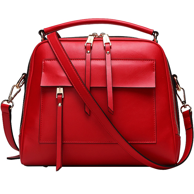 妙迪2019时尚潮款牛皮女包单肩斜挎包简约百搭小方包