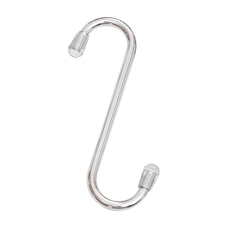 欧润哲 10个装不锈钢制粗线长版S挂钩(5MM线) 墙壁钩子宿舍挂钩挂衣架创意S型挂帽挂衣置物架