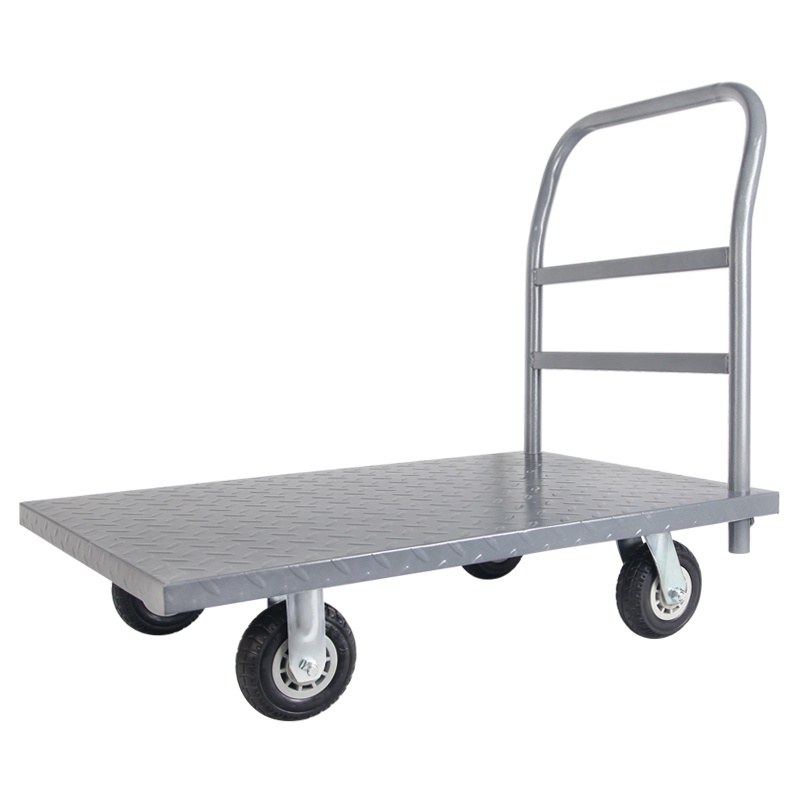 新越昌晖钢板车平板车小推车拉货车手推车重型搬运手拉车物流拉货拖车60*90cm承重约1200斤 MND132