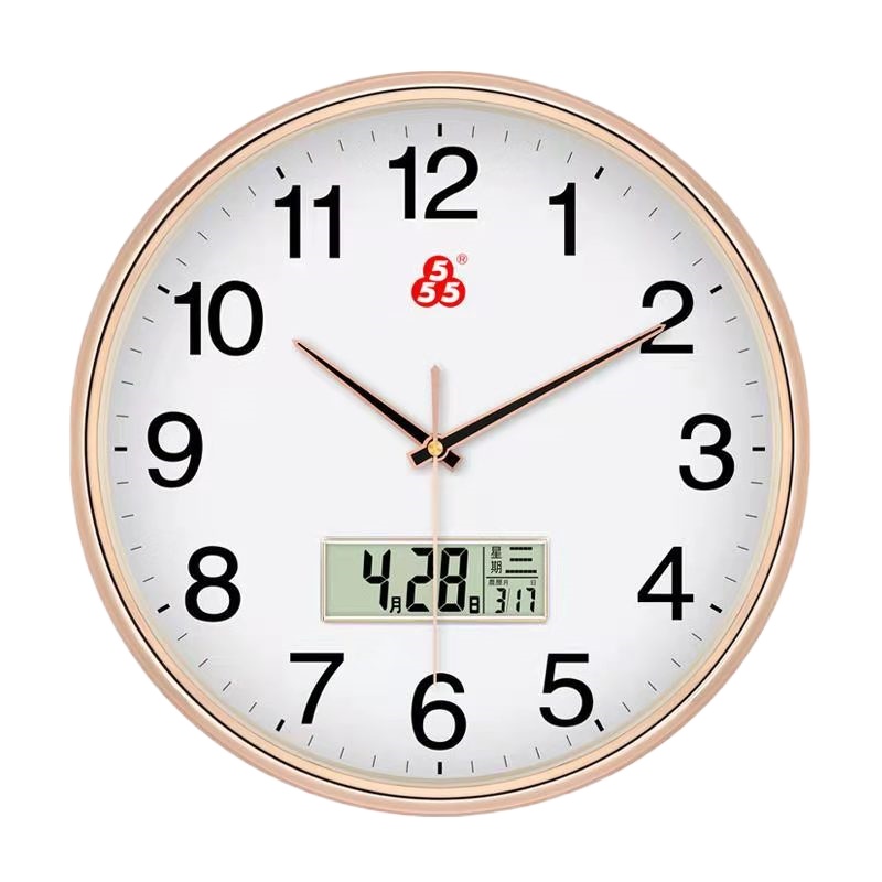 上海555 石英钟 10英寸 静音时尚简约挂钟 #