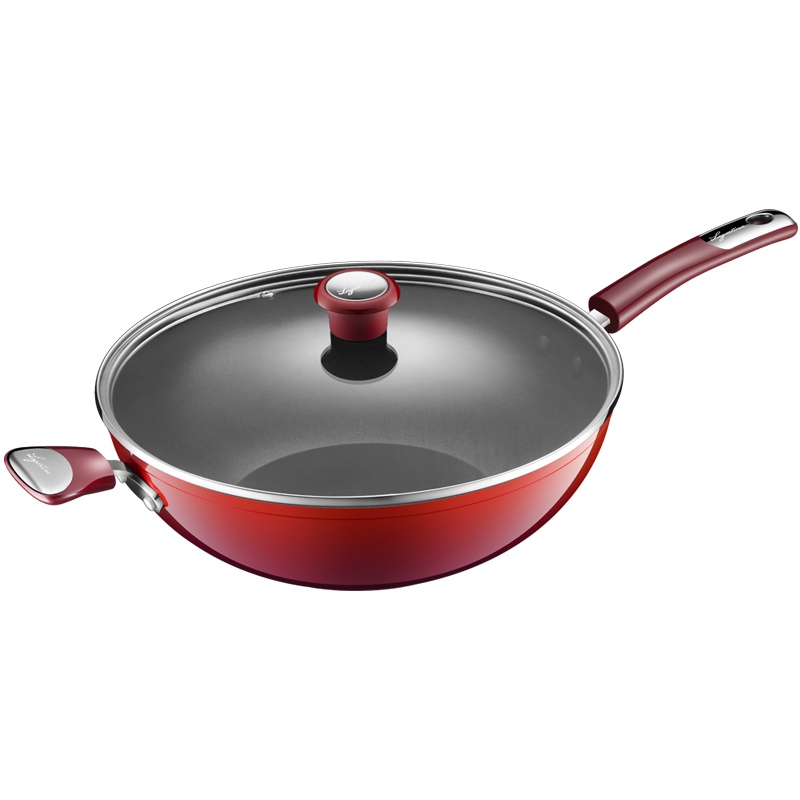 意大利Lagostina贝伽系列炒锅不粘锅拉歌蒂尼通用高颜值时尚 32厘米长短柄中式炒锅