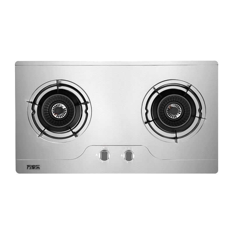 万家乐JZT-A2C*12T天然气不锈钢面板家用嵌入式双眼燃气灶