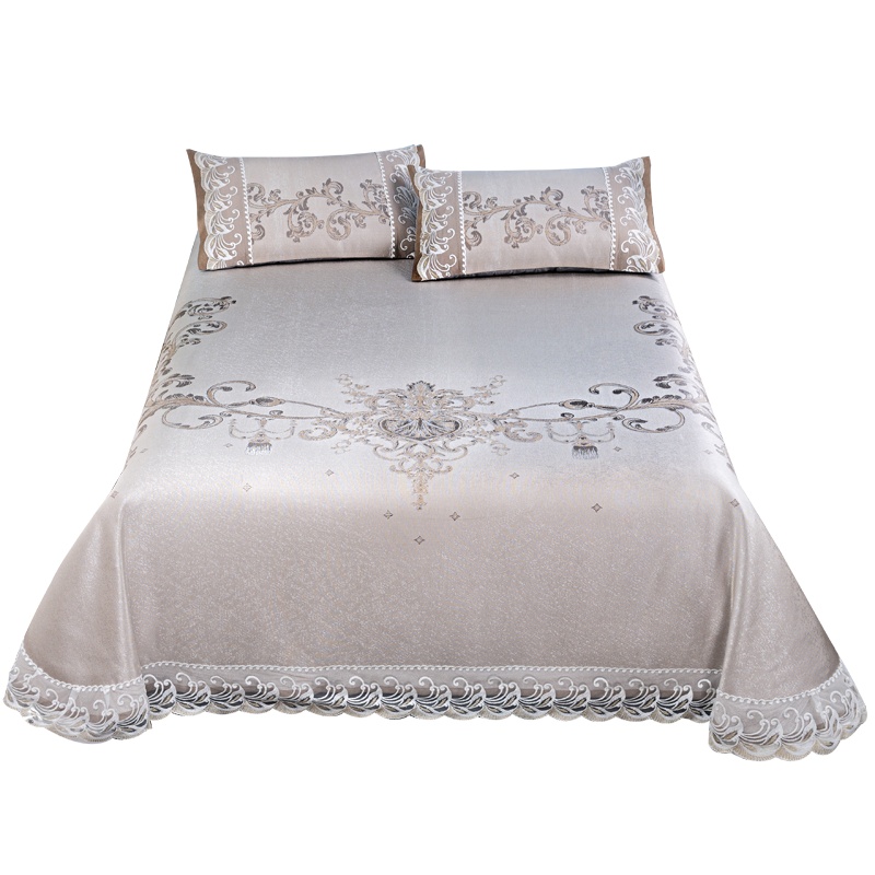 吉岳Giyou百搭可水洗冰丝席三件套 高密编织600D冰丝面料 3D提花工艺 赠送防滑垫