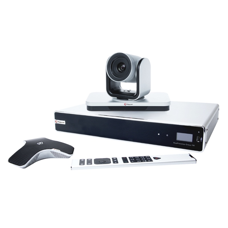 宝利通Polycom视频会议终端Group700-1080P 12倍变焦摄像头360度全向麦克适合10-100㎡大型会议