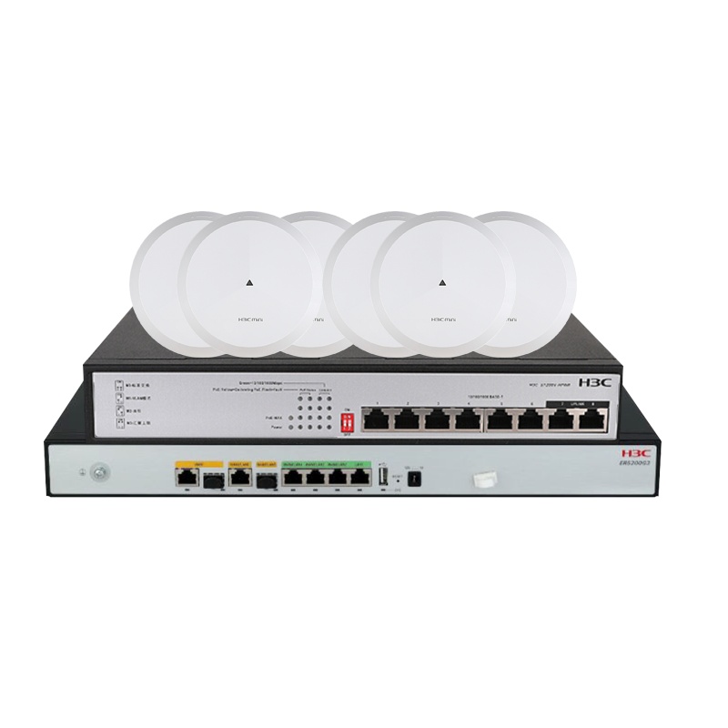 华三(H3C)中小企业办公智慧有线无线组网全屋WiFi套装 带机量200-300/覆盖面积300-500
